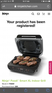 Register your Ninja Foodi Smart XL Grill